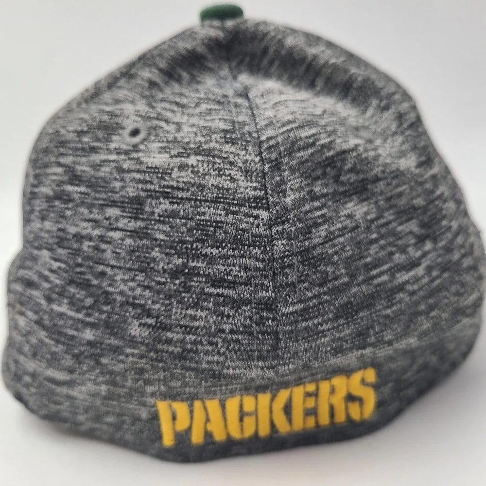 Child-Youth Green Bay Packers Hat Fitted New Era 39Thirty Heather Gray Green NFL